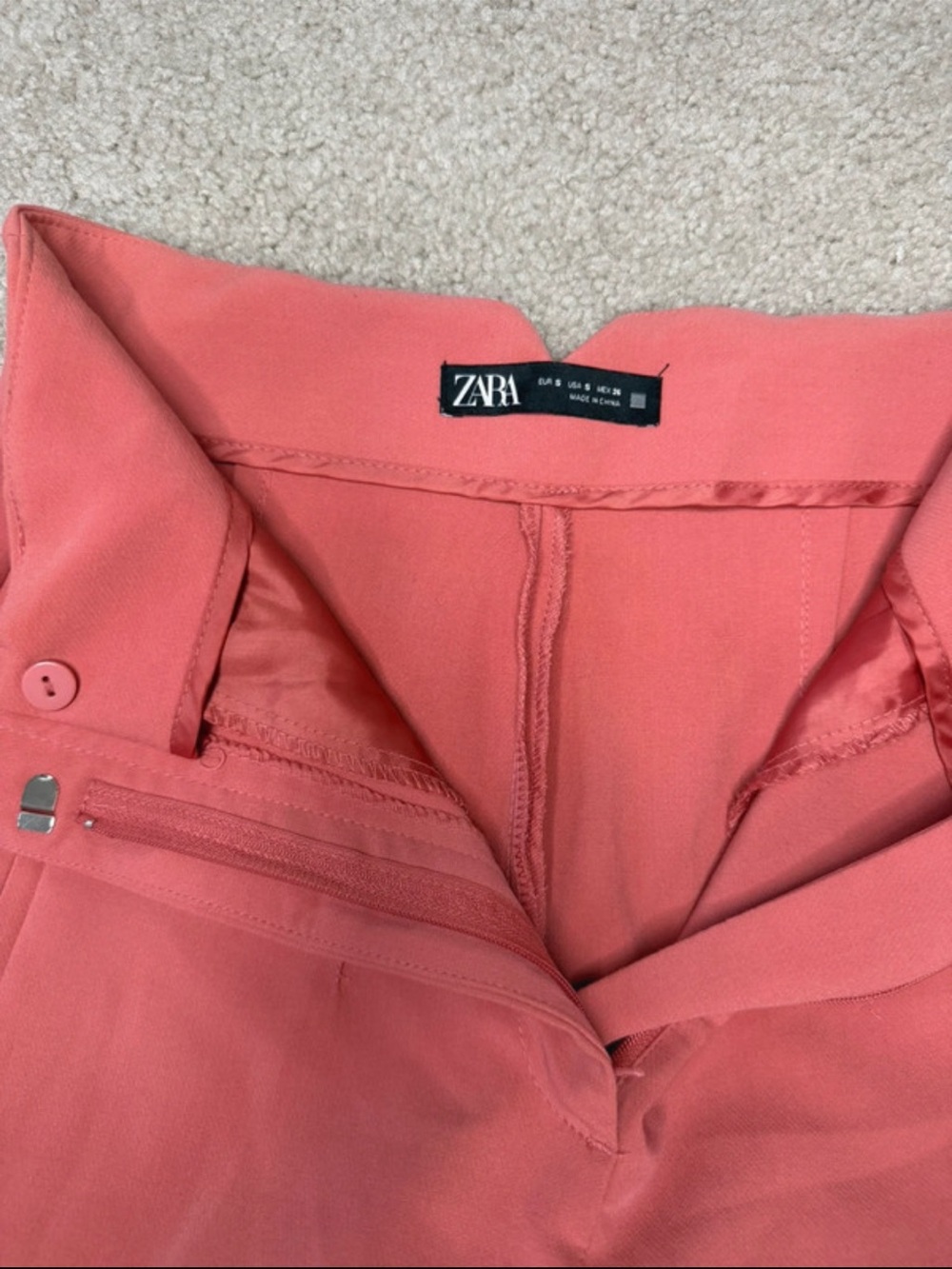 ZARA Coral-Orange High-Rise Women’s Jeans